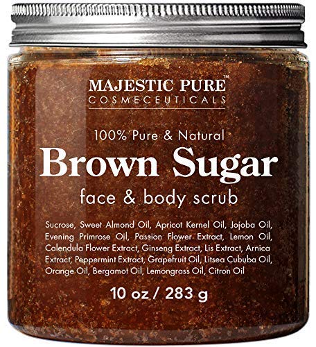 Product Cover Brown Sugar Body Scrub for Cellulite and Exfoliation - Natural Body & Face Scrub - Reduces The Appearances of Cellulite, Stretch Marks, Acne, and Varicose Veins, 10 Ounces