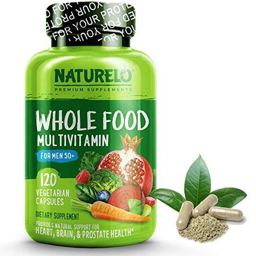 Product Cover NATURELO Whole Food Multivitamin for Men 50+ - with Natural Vitamins, Minerals, Organic Extracts - Vegan Vegetarian - Best for Energy, Brain, Heart and Eye Health - 120 Capsules