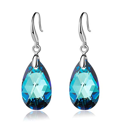 Product Cover EVEVIC Swarovski Crystal Teardrop Dangle Hook Earrings for Women 14K Gold Plated Hypoallergenic Jewelry