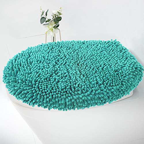 Product Cover MAYSHINE Seat Cloud Bath Washable Shaggy Microfiber Standard Toilet Lid Covers for Bathroom -Turquoise