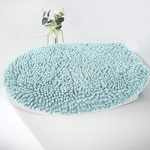 Product Cover MAYSHINE Seat Cloud Bath Washable Shaggy Microfiber Standard Toilet Lid Covers for Bathroom -Spa Blue