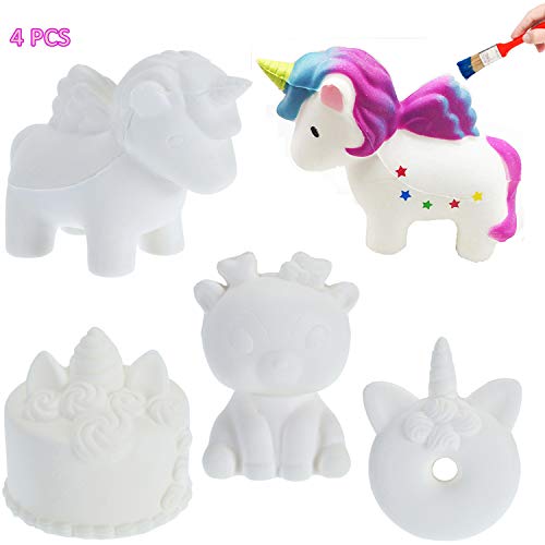 Product Cover CAMTOP DIY Squishies Slow Rising Squishy Toys White Plain Jumbo Animal Party Favors Soft Stress Relief Toys Doll for Kids and Adults