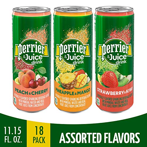 Product Cover Perrier & Juice Drink, Assorted Flavors, 11.15 Fl Oz Cans (18 Pack)