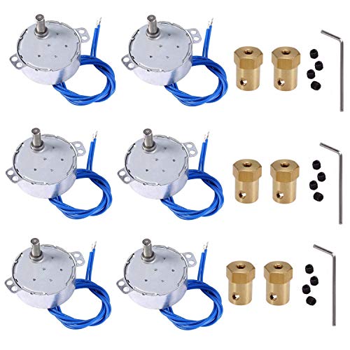 Product Cover 6PCS Turntable motor Synchronous Synchron Motor 50/60Hz AC 100~127V CCW/CW 4W 2.5-3RPM/MIN CCW/CW with 7mm Flexible Coupling Connector For Cup Turner,Hand-Made, School Project, Model (2.5-3RPM)