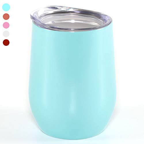 Product Cover Vantic Wine Tumbler, 12 oz Stainless Steel Stemless Glass | Double Wall Vacuum Insulated Perfect for Home Outdoor - Teal