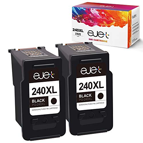 Product Cover ejet Remanufactured Ink Cartridge Replacement for Canon PG-240XL 240 XL 5206B001 for Pixma MG3620 TS5120 MG2120 MG3520 MX452 MX512 MX532 MX472 MG3120 MG3122 MG4120 High Yield (2 Black)
