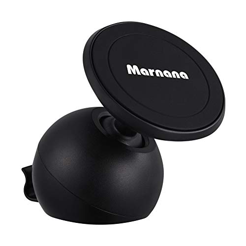 Product Cover Magnetic Car Phone Holder, Marnana Universal Stick-on Dashboard Car Phone/GPS Mount, Super Strong Magnet 360 Rotation Cell Phone Holder Compatible with iPhone Samsung Sony Nexus Light Tablet and More