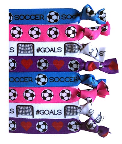 Product Cover 8 Piece Soccer Hair Elastic Set - Accessories for Players, Women, Girls, Coaches, High School Teams, Club Teams and Leagues - MADE in the USA