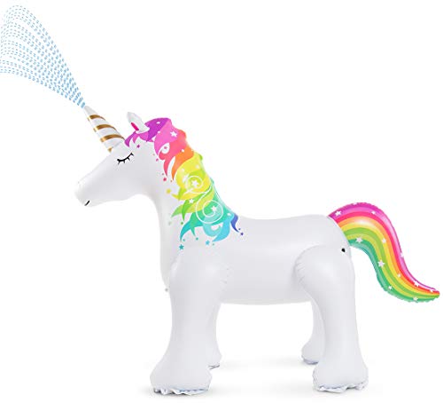 Product Cover Jasonwell Unicorn Sprinkler Inflatable Unicorn Water Toys Outdoor Inflatable Ginormous Unicorn Yard Sprinkler for Kids (L)