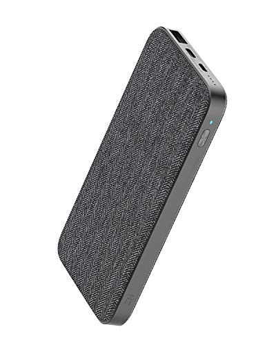 Product Cover ZMI PowerPack 10000mAh USB-C Fabric Power Bank USB PD Compatible with iPhone 11/11 Pro/11 Pro Max/X/XS/XS Max/XR, Pixel 1/2/3/3a/XL, Samsung Galaxy. Supports USB 2.0 Adapter Mode, Low Power Charging