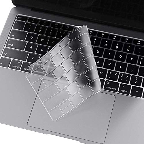Product Cover OJOS Ultra Thin Keyboard Cover Protector Soft TPU Skin Compatible for MacBook Air 13 inch (with Retina Display and Touch ID,2018 Newest Release Model A1932), Clear