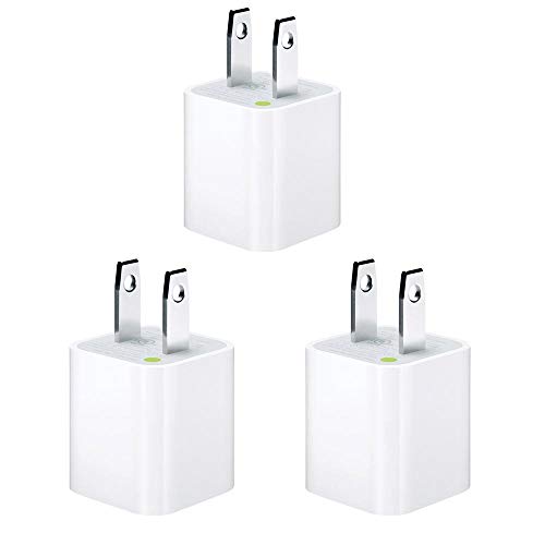 Product Cover Apple 5W Wall Charger/Adapter Cube for All iPhones, iPods and iPads - 3 Pack, Value Bundle - Bulk Packaging (Renewed)