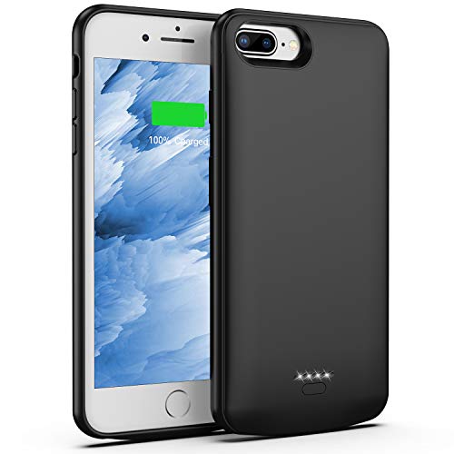 Product Cover Swaller Battery Case for iPhone 8 Plus/7 Plus, 5500mAh Slim Portable Charger Case Extend 150% Battery Life, Protective Backup Charging Case Compatible with iPhone 8 Plus/7 Plus (Black)