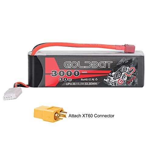 Product Cover GOLDBAT 3S 11.1V 3000mAh 30C Lipo Battery with Dean-Style T Connector and XT60 Connector for RC Car Airplane Helicopter Boat Drone FPV and Quadcopter Remote Control Toys