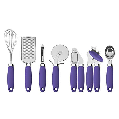 Product Cover COOK With COLOR 7 Pc Kitchen Gadget Set Copper Coated Stainless Steel Utensils with Soft Touch Handles (Lavender)