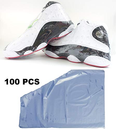 Product Cover Shoe Shrink Wrap Bags, 100 Pcs - 50 Pairs of Sneaker Shrink Wraps Fits up to Men Size 13, Effectively Avoid Sole Yellowing and Keep Dust Away, 16x11 in Large Shoes Protector