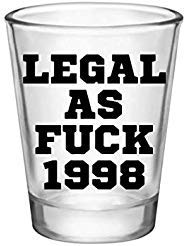 Product Cover 21st Birthday Shot Glass-1998 Shot Glass/Birthday Gifts-21 Birthday Party Supplies (clear-black-1998)