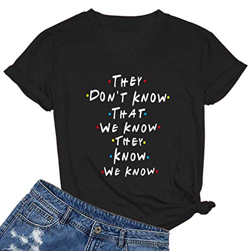Product Cover MIMOORN Women V Neck Graphic Funny Cute T Shirt Tops Tee