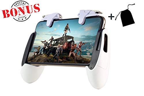 Product Cover Mobile Kings - Mobile Game Controller for pubg Mobile Controller, White Durable Cellphone Triggers, Fits 5.3in-7in Wide Phones, Compatible with iPhone & Android