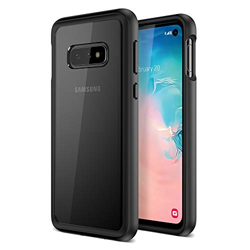 Product Cover Maxboost Galaxy S10e Case HyperPro Series with Heavy Duty GXD-Gel Protection [Black/Clear] [PowerShare Friendly] Enhanced Hand-Grip TPU Cushion Frame Clear Hybrid Cover for Samsung Galaxy S10E