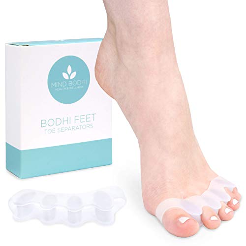 Product Cover Mind Bodhi Toe Separators to Correct Bunions and Restore Toes to Their Original Shape (Bunion Corrector Toe Spacers Toe Straightener Toe Stretcher Big Toe Correctors) Universal Size - White