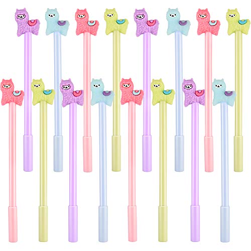 Product Cover Zhanmai 16 Pieces Cartoon Animal Alpaca Pen Neutral Pens Kids Stationery Gifts for School Office Writing Supplies