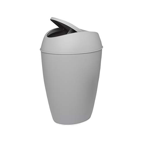 Product Cover Umbra Twirla, 2.4 Gallon Trash Can with Swing-top Lid, Gray