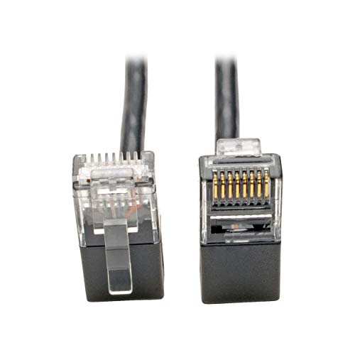 Product Cover TRIPP LITE Cat6 Gigabit Patch Cable Snagless Right-Angle Utp Slim, 1', Black (N201-SR1-BK)