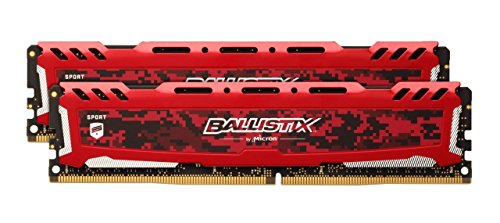 Product Cover Ballistix Sport LT 16GB Kit (8GBx2) DDR4 3000 MT/s (PC4-24000) CL15 SR x8 DIMM 288-Pin Memory - BLS2K8G4D30AESEK (Red)