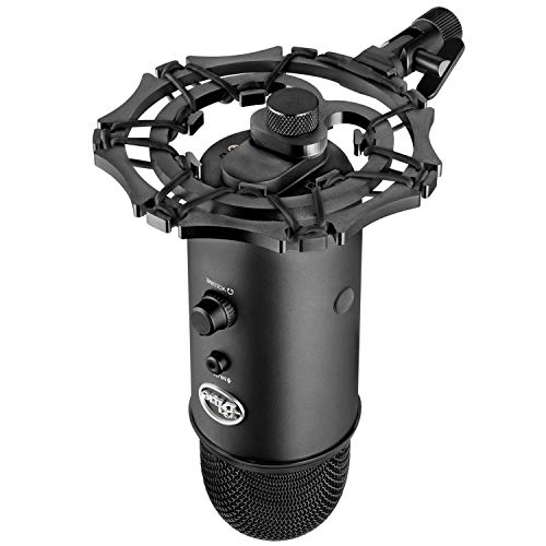 Product Cover Blue Yeti shock mount by Vocalbeat - Designed to Eliminate Noise and Vibrations - Stand Made from Quality Aluminum Material - Can Also Fit Blue Snowball and other Large Microphones (Black)