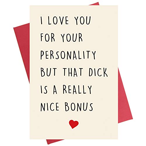 Product Cover Naughty Anniversary Card, Funny Rude Birthday Greeting Card for Husband Boyfriend Him Fiance Men