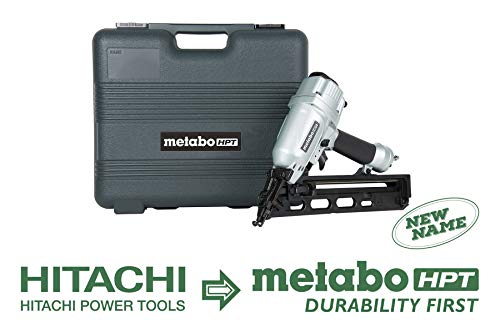 Product Cover Metabo HPT NT65MA4 Pneumatic Angled Finish Nailer, 15 Gauge, 1-1/4-Inch up to 2-1/2-Inch Finish Nails, Integrated Air Duster, Selective Actuation Switch, 360-Degree Exhaust Portal, 5-Year Warranty