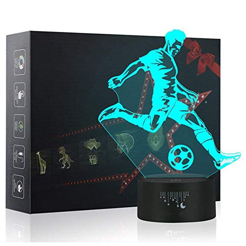 Product Cover 3D Night Light, LED Lamp for Kids, Soccer Toys for Boys, 7 Colors Touch Table Desk Lamps, Baby Bedroom Sleep Night Light, Birthday Party Holiday Gifts for Children