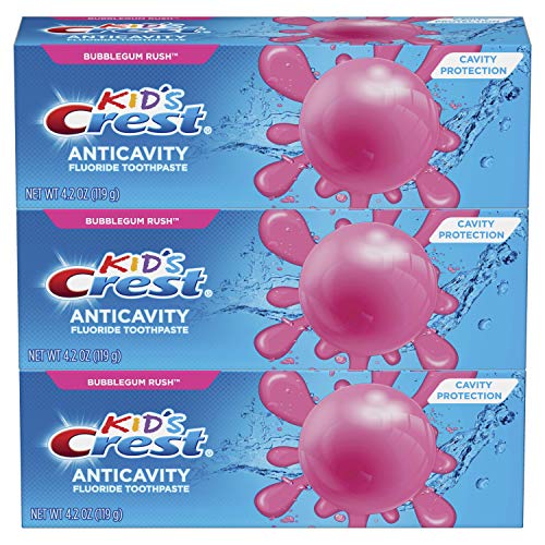 Product Cover Crest Kid's Cavity Protection Fluoride Toothpaste, Bubblegum Rush, 3 Count