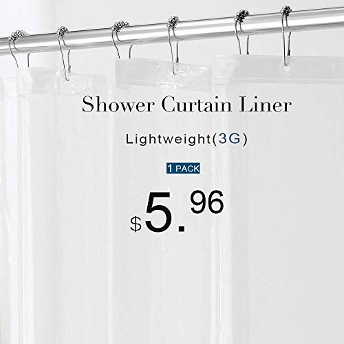 Product Cover downluxe Shower Curtain Liner Clear - PEVA 3G Waterproof for Bathroom, 72x72 Inches, 1PC