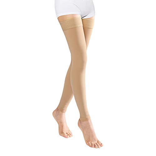 Product Cover Medical Thigh High Compression Stockings for Women Men- Footless Firm Support 20-30 mmHg Gradient Compression Socks Support Hose for Treatment Swelling, Varicose Veins, Edema