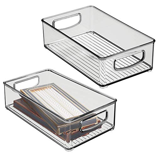 Product Cover mDesign Stackable Plastic Home Office Storage Organizer Container with Handles for Cabinets, Drawers, Desks, Workspace - BPA Free - for Pencils, Highlighters, Notebooks - 6
