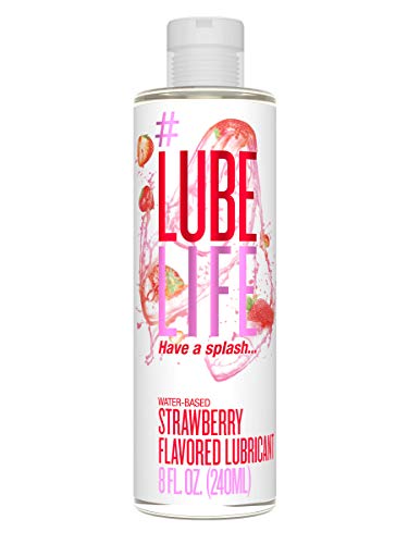 Product Cover #LubeLife Strawberry Flavored Oral Use Personal Lubricant, 8 oz Sex Lube for Men, Women and Couples