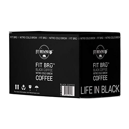 Product Cover FITBRū - Black Coffee Nitro Cold brew: Supports Natural Detoxification - 12 Fluid Ounce, 12 Count - Grab And Go Coffee