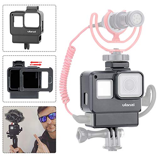 Product Cover ULANZI V2 Vlogging Protective Housing Case Shell - Frame Cage with Cold Shoe Mount for Microphone LED Video Light, Compatible with GoPro Hero 5 6 7,Action Camera Accessories