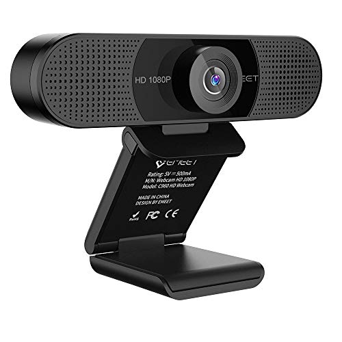 Product Cover Webcam - eMeet C960 Full HD Streaming Camera for Video Calling and Recording, 1080p PC Camera, Built-in 2 Mics, Desktop Camera Laptop USB Webcam Plug and Play, Low-Light Correction and Fixed Focus