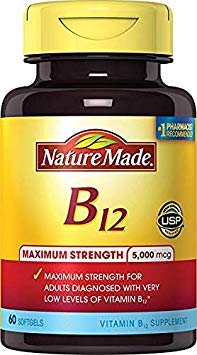 Product Cover Nature Made Max Strength: Vitamin B12 5000 mcg Softgels 60 Count (2 Pack)