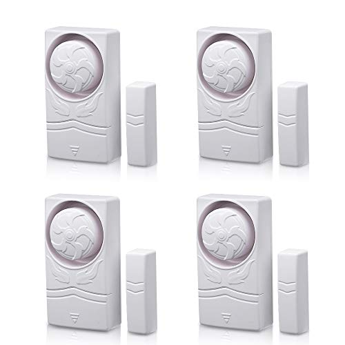 Product Cover Wsdcam Magnetically Triggered Alarms for Doors or Windows Home Security Window/Door Alarm Kit, Loud 110 dB Alarm (4 Pack)