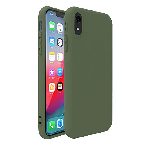 Product Cover iPhone XR Case,Pelipop Colorful Dark Green Slim Fit Anti-Scratch Soft TPU Gel Silicone Skin Frosted Protective iPhone Cover for iPhone XR(Dark Green)