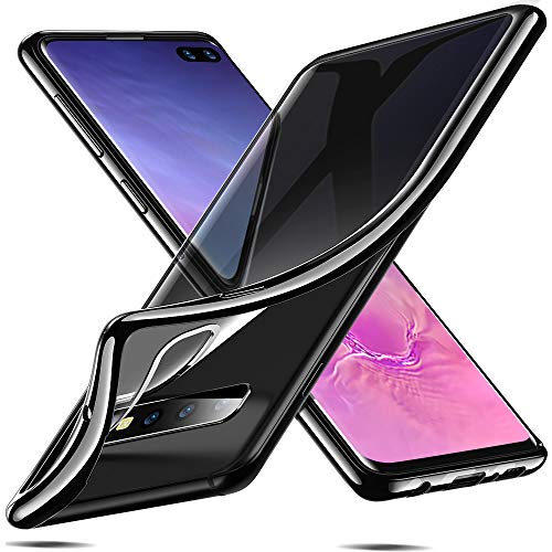 Product Cover ESR Essential Crown Case Compatible with The Samsung Galaxy S10 Plus, Clear Slim Soft TPU Cover Case Compatible for The Samsung Galaxy S10 Plus 2019, Black Frame