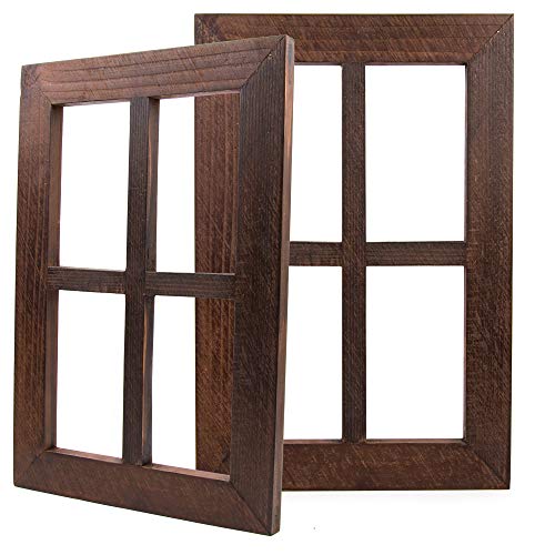 Product Cover Daisy's House Distressed Window Frame Wall Decor - Set of 2 Rustic Window Panes with Hanging Hardware for Bedroom Living Room Bathroom Barnwood Home Decor (15.75
