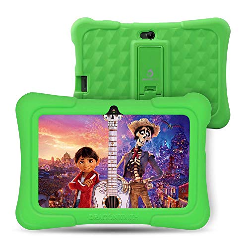 Product Cover Dragon Touch Y88X Plus Kids Tablet 16 GB 2019 Edition, 7 inch HD IPS Display Touchscreen Kidoz Pre-Installed with All-New Disney Content - Green