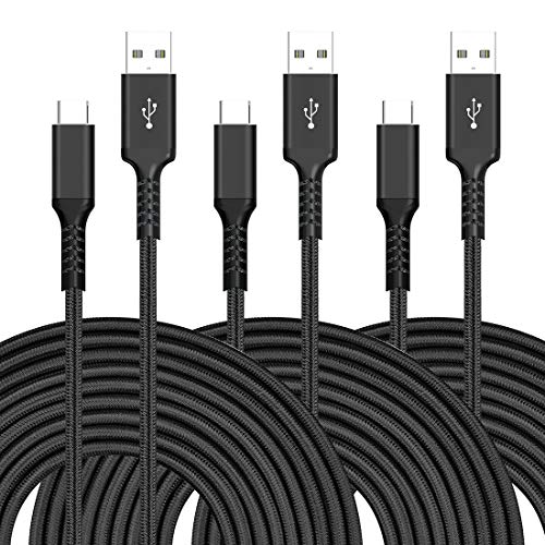 Product Cover USB C Cable, MIVINE 3Pack 10Ft Durable Nylon Braided Type C USB Fast Charging Cable for Samsung Galaxy Note 10 9 8 S10 S9 S8 LG G8 G7 G6 V40 V35 Oneplus 7 Pro 6T 6 5T Google Pixel