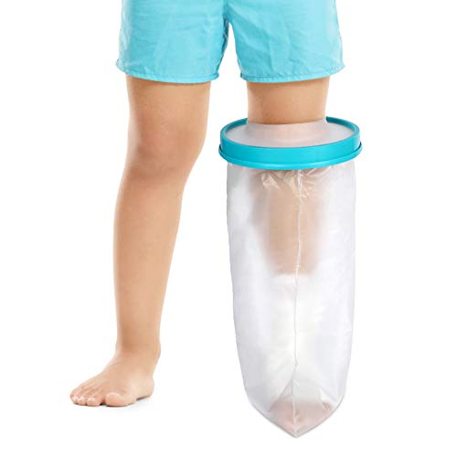 Product Cover Doact Kids Leg Cast Cover for Shower Bath, Waterproof Cast Protector Keep Cast Bandage Dry, Watertight Cast Bag for Child Wound Foot Ankle Orthopedic Boot 17 Inches