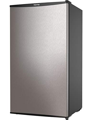 Product Cover hOmeLabs Mini Fridge - 3.3 Cubic Feet Under Counter Refrigerator with Covered Chiller Compartment - Small Drink Food Storage Machine for Office, Dorm or Apartment with Removable Glass Shelves